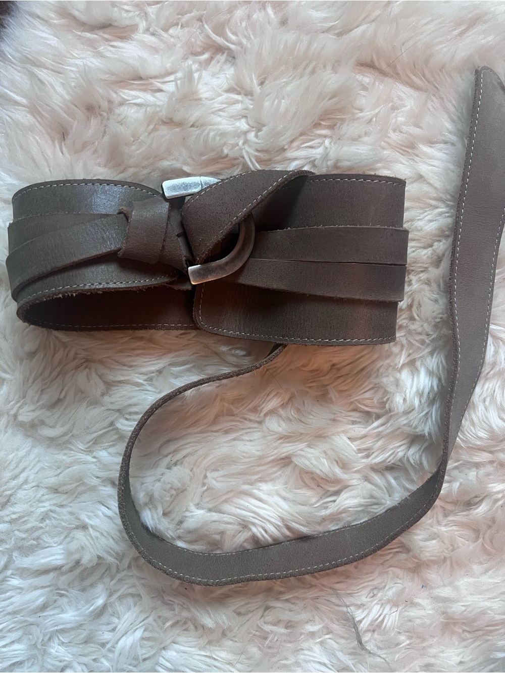 Free People waltz bohemian Taupe Wide Wrap Belt